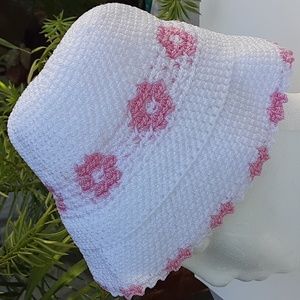 HOST PICK⚡🤸‍♀️Exquisitely handcrafted crocheted girls bucket hat PureWhite Rose
